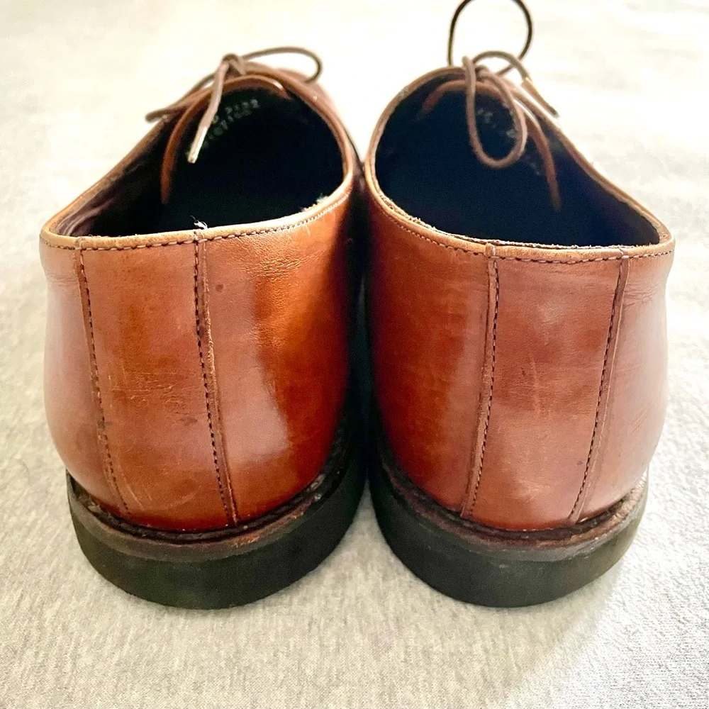 Allen Edmonds Wilbert Size 15D Cognac Leather Oxford Lace Up Dress Shoe